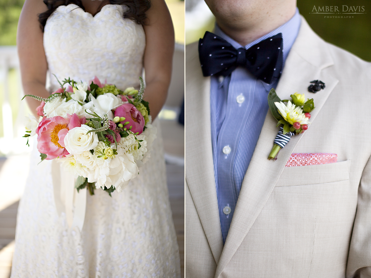 pink and navy wedding details