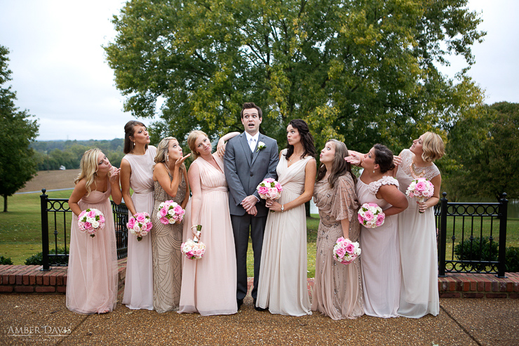 Covey Rise wedding bridesmaids with groom