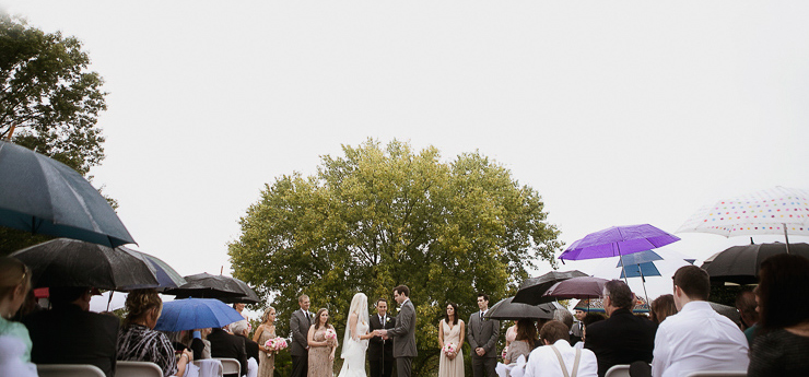 Covey Rise wedding outside umbrellas