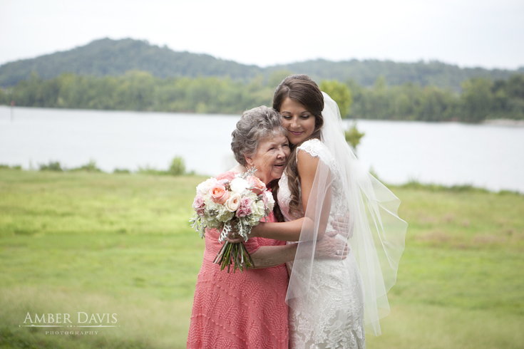 bride hugging grandma
