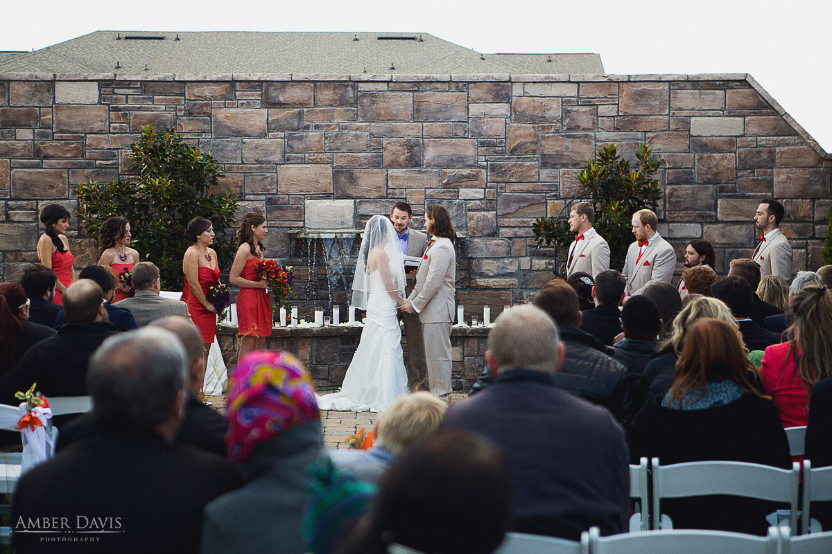 outdoor ceremony at Baber house in Gallatin