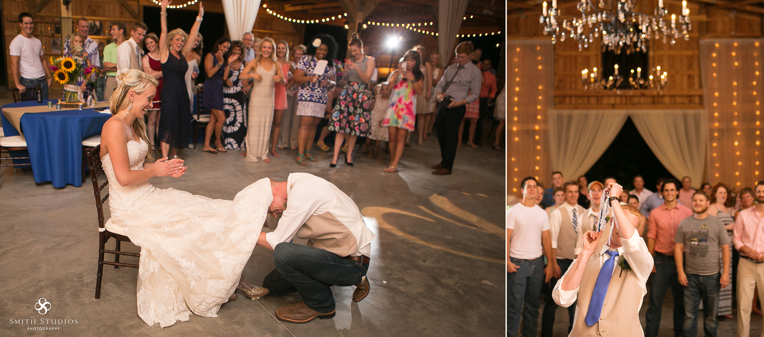 Nashville wedding photography garter toss