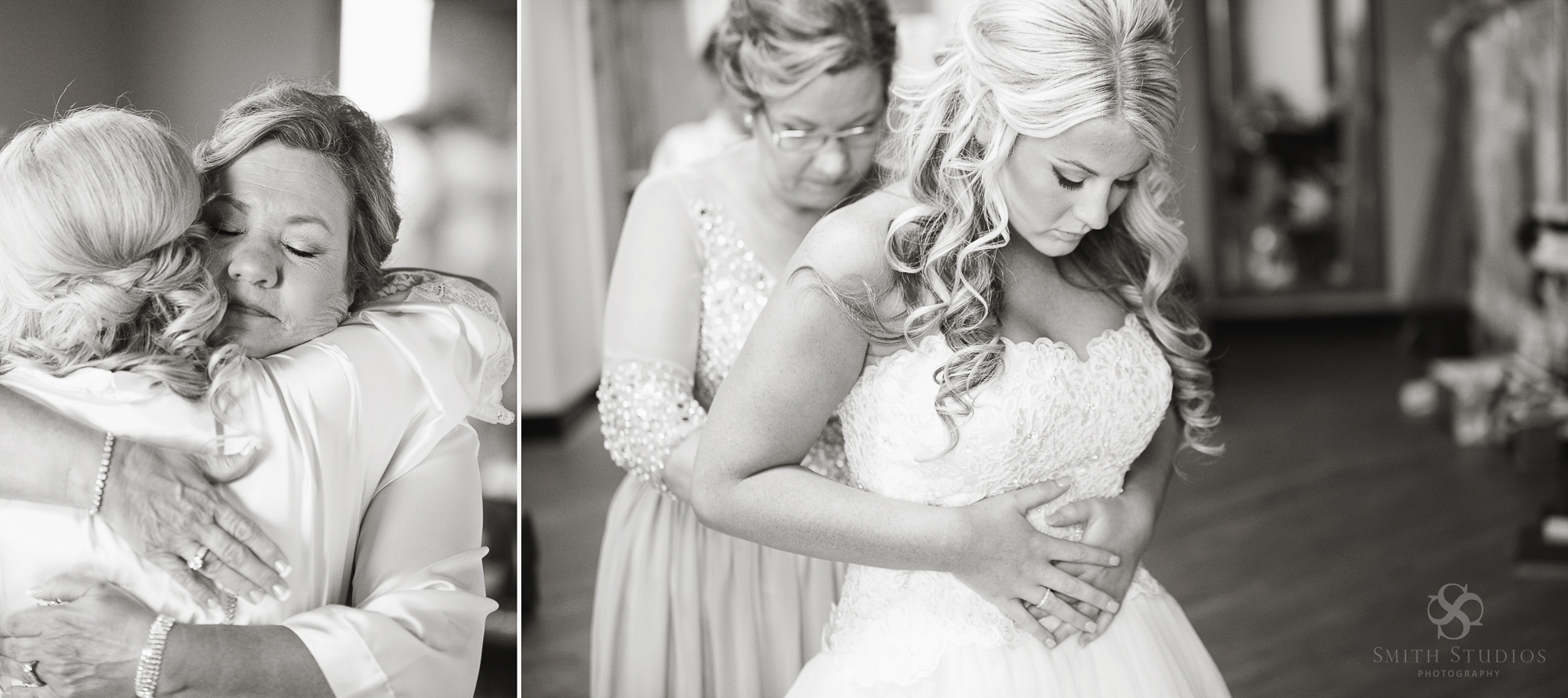sweet moment bride and mother of bride