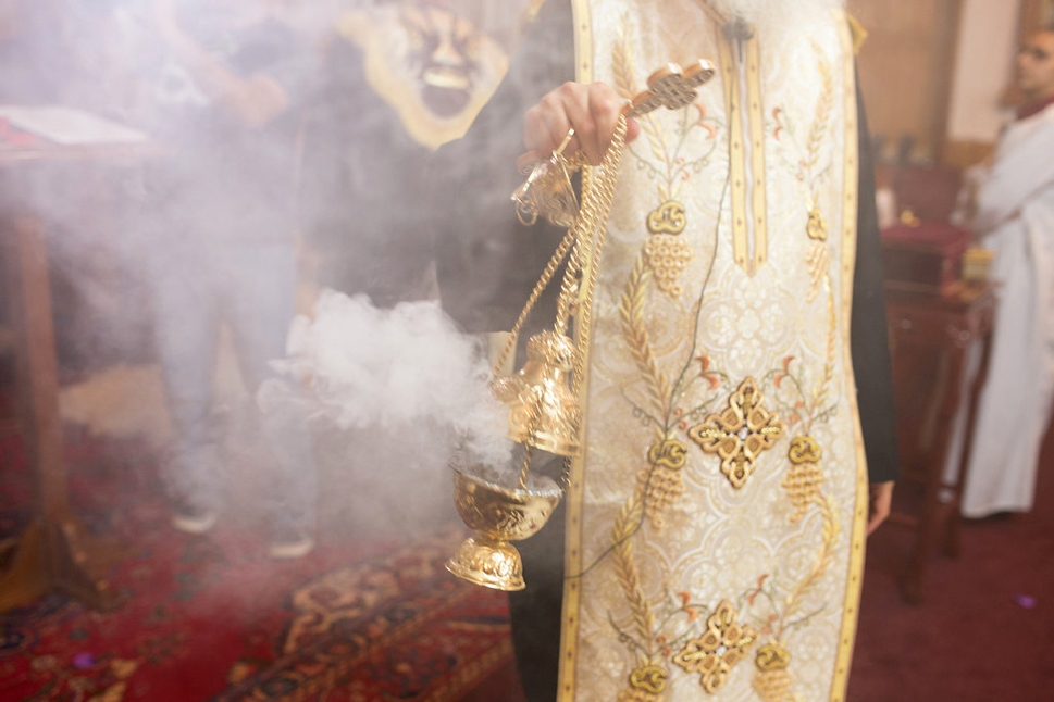 Nashville wedding photographer Egyptian Coptic wedding ceremony incense